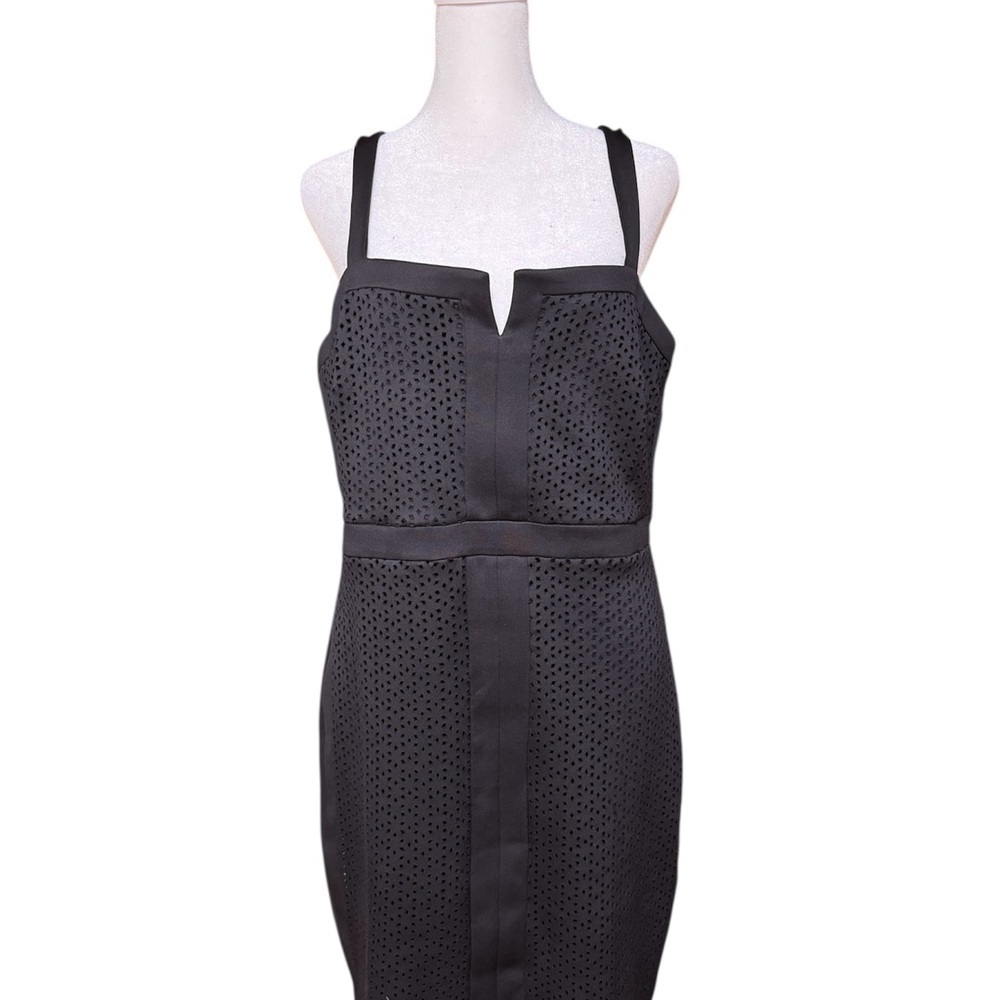 Thalia Sodi Black Eyelet Bodycon Dress Size Large NWT Macy’s Cocktail